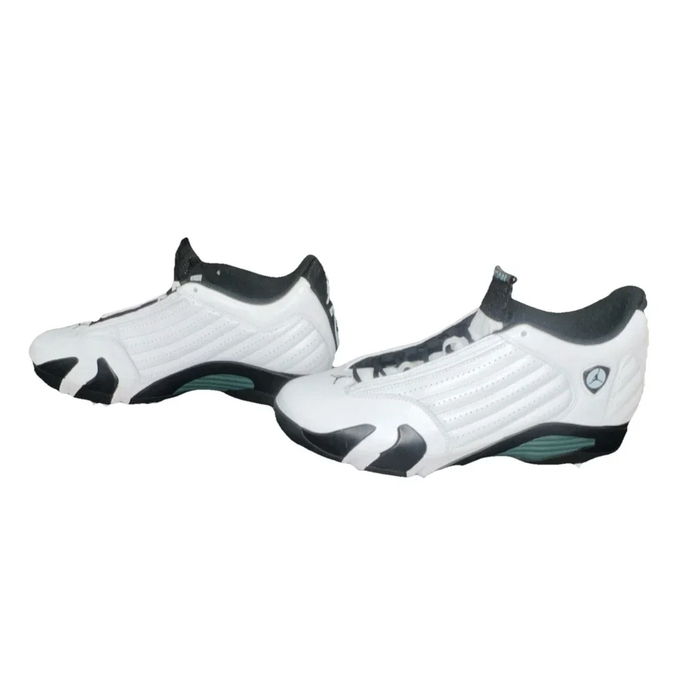 30N21/Jordan Air Jordan 14 Men's Golf Shoes White Black Green Leather US 13